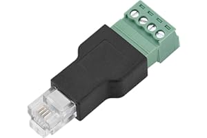 Heayzoki RJ11 mâle à 4 Broches à vis, connecteur Ethernet connecteur vidéo/Audio Adaptateur Principal, RJ11 à vis Terminal Adaptateur Bloc convertisseur Adaptateur connecteur pour Modem
