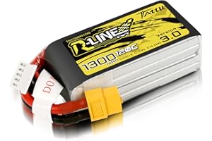 TATTU 4S - Batteria al litio 1300 mAh, 14,8 V, 120 C, 4S, con connettore XT60, serie Rline per elicotteri FPV Racing e Drone RC