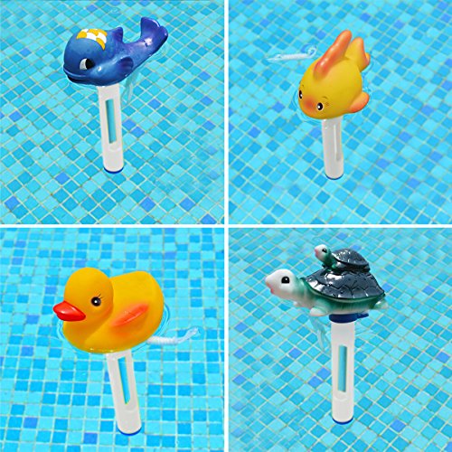 UNIQUEBELLA Pool Thermometer Ducks Poolthermometer Pool Schwimmbad rund Schwimmbecken - 7