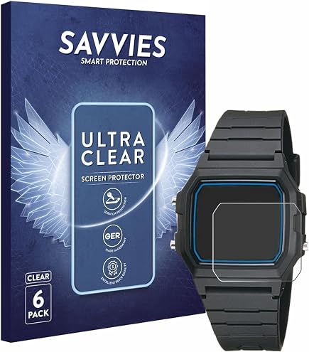 BROTECT Panzerfolie Für Casio F-105W-1AWYEF | 6 Stück | 9H Kratzfest | Anti-Fingerprint | Made In Germany