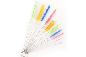 ARCJUNYS 10 Pcs Strohhalm Bürste Strohhalm Reinigungsbürste Weiche Nylon Flaschenbürste Dünn Abfluss Bürste Milchschlauchbürste für Kaffeevollautomat Trinken Strohhalme