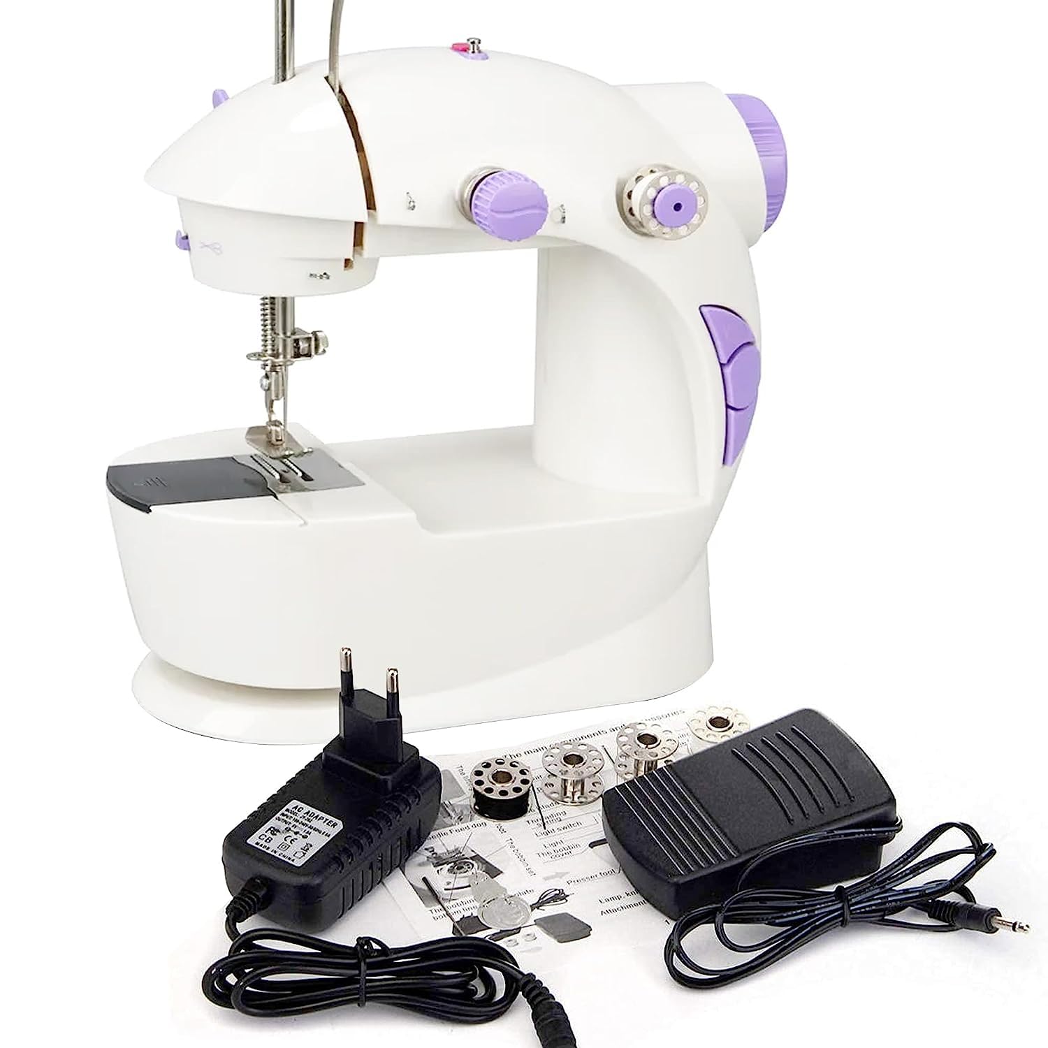 REXERA Mini Sewing Machine For Home Tailoring Set | Tailoring Machine | Hand Sewing Machine, foot pedal, adapter (Without Sta