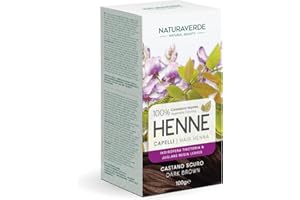Naturaverde | Henné - Colore Castano Scuro, per Capelli, Tubo Tinta Senza Ammoniaca, Colorazione 100% Vegetale, Professionale da 100g