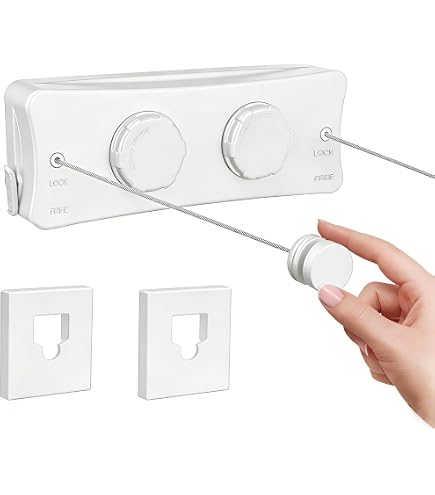 Filo Per Bucato Retrattile Invisibile In Acciaio Inox 304 – Allungabile Da Parete, Regolabile, Carico 20kg, Per Balcone E Bagno - 5