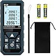 HANMATEK Laser Distance Meter 50m, DT50 Laser Measure 165ft with Portable Handle Digital Measure Tool Range Finder 4-Line Backlit Large LCD Display IP54 Shockproof