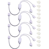 Rallonge Ruban LED 5M - 2 Pièces Avec Connecteurs 4 Broches Pour Bandes LED RGB 5050/3528