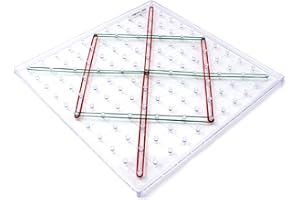 Learning Resources Geopiano Trasparente con Elastici, 11 x 11 Chiodini, Chiodini in plastica Resistente, Giocattolo educativo matematico per l’apprendimento della Geometria, dai 5 Anni in avanti