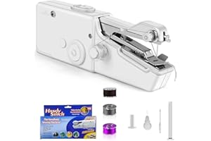 SIXNEA Sewing Machine for beginners, Two Modes, Portable Sewing Machine for Various Fabrics, Quick Clothes Repair for Home DIY & Trave（White-B1)