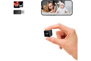 Bextgoo Camera Espion, 4K HD Grand Angle, WiFi sans Fil, Petite Camera Espion, Mini Camera Espion sans Fil avec Application (Caméra Espion avec Carte mémoire 32G)