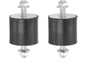 PATIKIL M10 50x50mm Rubber Isolator Mounts, 2 Pcs Rubber Studs Shock Absorber Anti-Vibration Isolation Damping Mounts with Lock Nuts for Motor, Air Compressor, Engines (104mm Height)