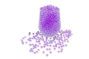 KONFEN Water Beads 20000Pcs Water Gel Soil, Purple Water Balls Jelly Crystal Beads Gel Ball Water Absorbing Beads for Vases, 100g 7-8mm Vase Fillers for Home Decorations (Purple)