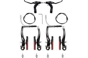 RUJOI Kit de Frein de vélo de Type V, étrier de Frein en V de 110 mm, boîtiers de Frein de vélo de 70 mm, Levier de Frein de vélo en Aluminium, boîtier et câble de Frein F/R