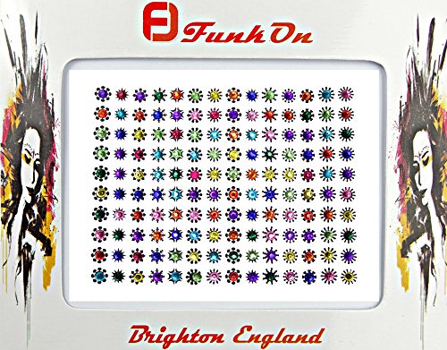HUGE FESTIVAL BINDI PACK APROX 150 MUTLICOLOURED DIAMANTE BRIDAL TIKKA FANCY DESIGNER TATTOO BODY FACE GEMS JEWELS JEWELLERY ART (NB20)
