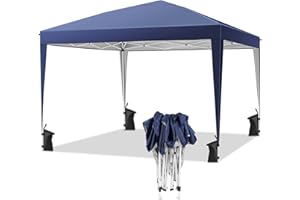 COBIZI YUEBO Tonnelle Pliante Imperméable 3x3 m Barnum Pliant avec 4 Sac de Sable Chapiteau Pliable Tente de Reception,Jardin,Exterieur,Bleu