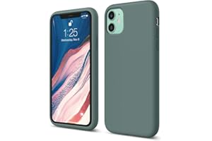 elago Liquid Silicone Case kompatybilne z iPhone 11 etui (6,1"), silikonowe etui na telefon, ochrona dookoła: 3-warstwowe etui ochronne, podwyższona krawędź ekranu i aparatu (zielona nocna)