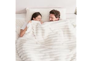 ‎LANQINGLV Lanqinglv Kuscheldecke Flauschig Decke Weiß,Dicke Kuscheldecke Groß Plüsch Flanell Decke,Weiche Warme Winter Couchdecke Überwurfdecke Sofadecke Tagesdecke Für Bett Couch,220x240 cm