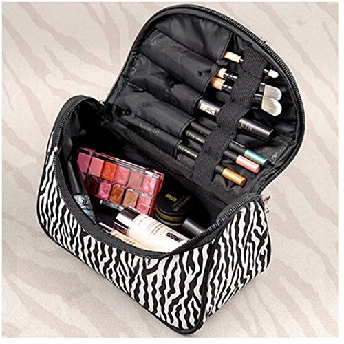 Velishy(TM) Portable Zebra Toiletry Bag Makeup Case