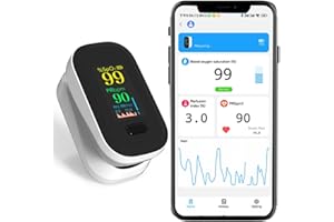 Generic Medi+Xpress Pulse Oximeter & Heart Rate Monitor | Bluetooth connectivity | Clear, Informative & Vibrant Display