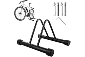 YOUNTHYE MTB Bike Stand, Metal Bike Storage Rack Adjustable Bicycle Stand for Different Width Tires, Wall Mounted & Floor Parking, for Garage or Shed