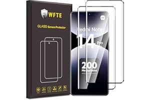 WFTE [Lot de 2 Verre Trempé pour Xiaomi Redmi Note 14 Pro 5G/Poco X7, 3D Couverture Complète Film de Protection D'écran avec Haute Transparence à 99%, Protecteur avec Dureté 9H Glass(Noir)