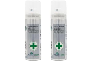 IndustraCare 70ml Spray Wound Cleanser - Clean & Disinfect Minor Wounds, First Aid Aerosol - Twin Pack