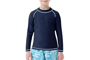 MEETWEE Garçon Manches Courtes Longues Rash Vest Garde Enfants Natation Top UV Protection Solaire pour Surf Beach Pool