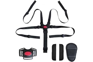 WILSONZIN 5 Punkt Gurt Sicherheitsgurt für Kinder, Kinderschutzgurt für Buggy Hochstuhl Gurtsystem, Universal kinderwagen mit Schulterpolsterung, Babygurt für Hochstuhl, Kinderwagen, Dreirad, Kindersitz im Auto