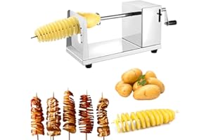 CEWROM Affettatrice a spirale a spirale manuale per patate, verdure twister, affettatrice con manovella per patate, cetrioli, carote, frutta, verdura, tornado chip
