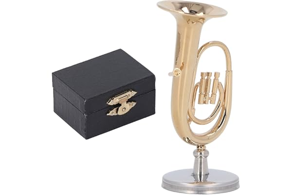 Modèle de Tuba Miniature, Répliques de Modèles D'instruments de Musique élégants en Euphonium plaqué or avec Socle pour les Amateurs de Musique, Idéal pour les Bureaux et les