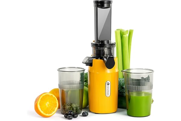 Ventray Extracteur de Jus - Slow Juicer Pression Douce 60 Tours, Presse à froid, Fonction de Mastication Inversée, Extracteur de Jus de Fruits et Légumes Sans BPA, Facile à nettoyer, Vert Perroquet