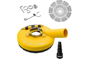 FANZTOOL 3.Generation Absaughaube für Winkelschleifer inkl. 125 mm Diamantschleiftopf PROFI QUALITÄT – Bürsten Auswechselbar – 99% Universal passend – Verstärkter Adapterring – M14 Adapter
