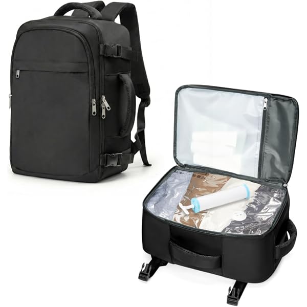 Zaino Da Viaggio Sottovuoto Vacpack Con Pompa Elettrica Integrata, Lucchetto E Scomparto Impermeabile – Bagaglio A Mano Rosa Per Aereo