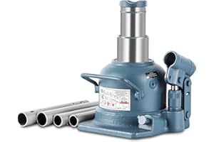 BAOSHISHAN Low Profile Bottle Jack 10 Ton Double Ram Jack 4-7/8’’ to 8-7/8’’ Lifting Range Hydraulic Jack Stubby Short Welded Bottle Jack