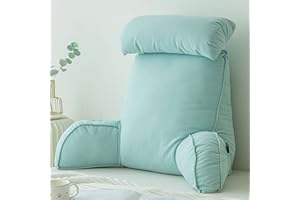 FEAW Lesekissen mit Armlehnen,Rückenkissen für Sofa,Bücherkissen Für Bett,mit Abnehmbarer Nackenrolle,Sitzstützkissen Zum Entspannen,Spielen,Lesen,Fernsehen