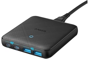 ‎ANKER Szybka ładowarka USB-C, adapter Anker do szybkiego ładowania 63 W, 4 porty PIQ 3.0 i GaN, Atom III Slim PowerPort ładowarka sieciowa z dwoma portami USB-C (maks. 45 W), iPhone 16, laptopy