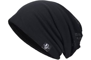 VECRY Hommes Bonnet Cool Slouch Beanie Mince Été Crâne Hip-hop Chapeaux