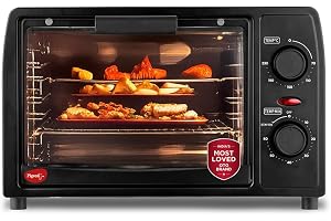 Pigeon Oven Toaster Grill 14 Liters OTG| 850 Watts| Toast, Grill, Bake & Roast | Heat Resistant Tempered Glass| Black