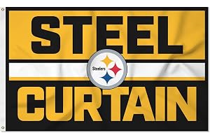 Rico Industries NFL Fotboll Pittsburgh Steelers Bold 90 cm x 1,5 m flagga ensidig – inomhus eller utomhus – heminredning