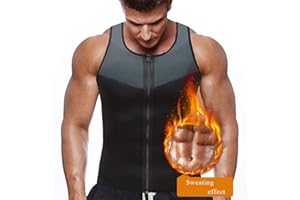 OEAK Débardeur Amincissant de Sport en Néoprène Homme Gilet de Sudation Minceur T-Shirt Zippé sans Manche Perdre du Poids Vêtement de Compression
