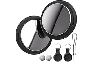 Bnlei Air Tracker Tag Fonctionne avec Apple Localiser Find My (iOS Uniquement) Comprend Batterie de Secours, Traceur d'objets pour Clés, Portefeuille, Bagages, Sacs, Voiture (Noir, Lot de 2)