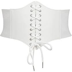 Corset Femme élastique Avec Lacets - Ceinture Large Confortable Pour Soirées, Halloween, événements - Taille Ajustable, Tissu Doux Et Respirant - 4