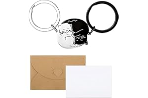 XIXKOLYU 1 par de llaveros para pareja de gatos, novio, gato, amante, mejor amigo, marido, esposa, regalo para Navidad cumpleaños, multicolor, L