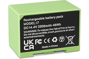 SLODA i7 i3 i4 Batterie de Remplacement pour iRobot Roomba e et i Series i7 i7+ i3 i3+ i4 i4+ 4624864 ABL-D1 Aspirateur [3200mAh 14.4V]