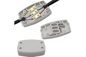 KARJIAJA 2 PCS 3 Terminal Electrical Junction Box Flex Connector Grey 250v 13Amp Cable Joiner Box Flex Erminal In-line Connector Connect for Outdoor Lighting Connector Electrical Power and Automotive Wiring…
