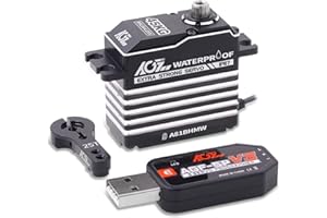 AGFRC 45KG Servosterzo impermeabile RC-Servo ad alta coppia programmabile - Full Metal Gear Digital Brushless Servo per 1/8 1/10 RC Modelli, 180 gradi (A81BHMW & AGF-SPV3)