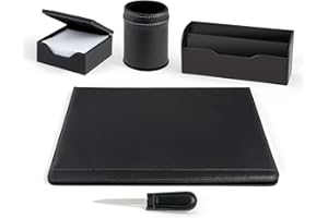 SET SCRIVANIA WILLIAM NERO SINTETICO 5 PEZZI NIJI NIJI ITALIANA