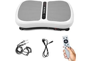 WAVESKY Vibrationsplatte mit 99 Intensitätsstufen, 5 Trainingsprogrammes, Rüttelplatte Sport für Zuhause, Vibrationsboard mit Bluetooth Lautsprecher, Fitness Training, Ganzkörpertraining, Muskelaufbau