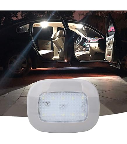 Plafonnier LED Voiture, Rechargeable Sans Fil, 8 Couleurs, Commande