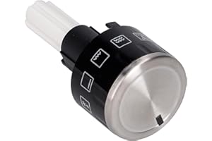 ensipart Drehgriff für Herd kompatibel mit Neff 00625872 Knebel für Backofeneinstellung schwarz/silber