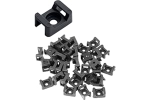 DEARBAG Lot de 200 Attaches de Câbles Noires, à Visser, Adaptées aux Attaches de Câbles de 9 mm, pour Organiser les Câbles et les Fils, Adaptées aux Ateliers de Travail en Salle Informatique de Bureau (5mm)